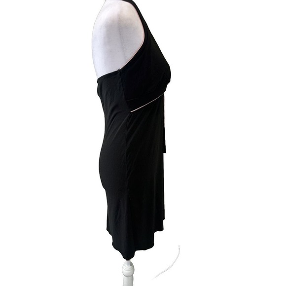 Vtg Halter Dress Y2K Wrap V Neck Grunge Goth Whimsy Witchy Sz Large Stretch Pink - Picture 6 of 8